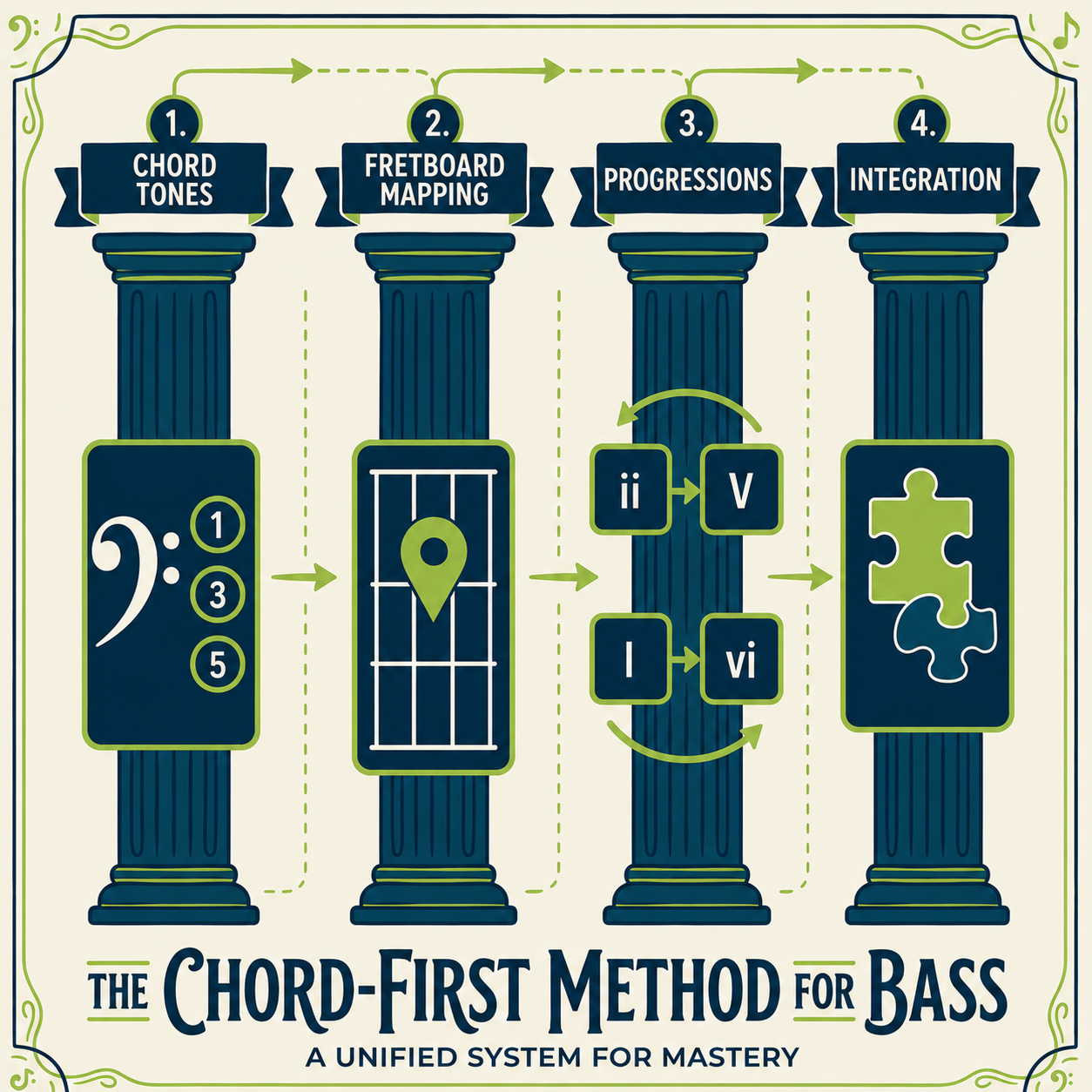 The chord-tones-first framework: how chord tones anchor everything else on the fretboard